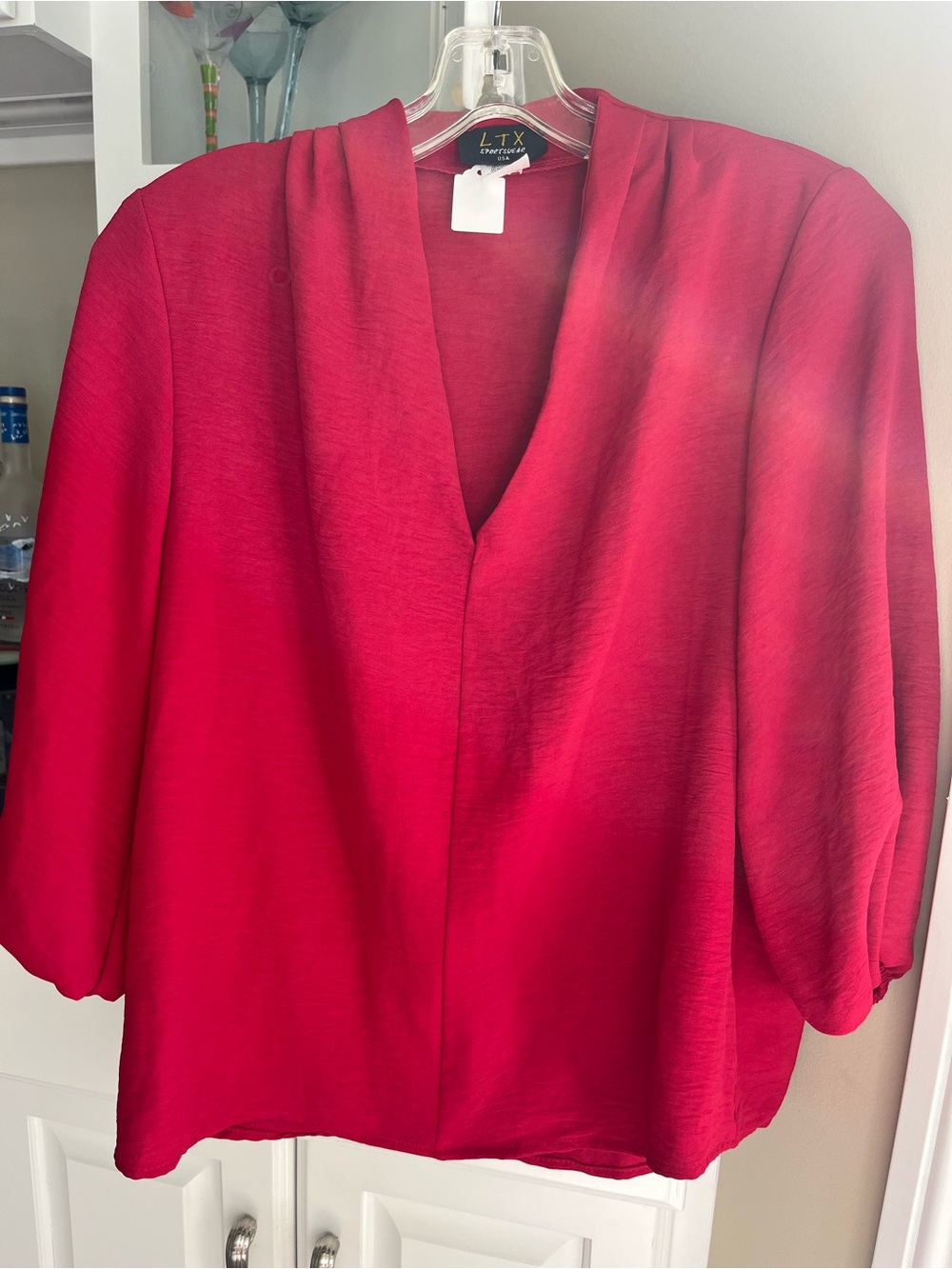 Women's Red V-Neck Blouse Brand New Size Small